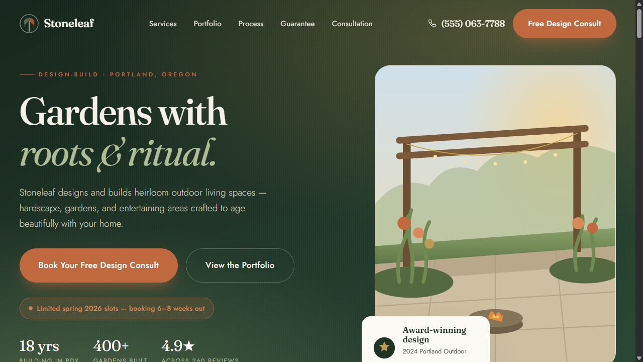 Landscaping demo site preview